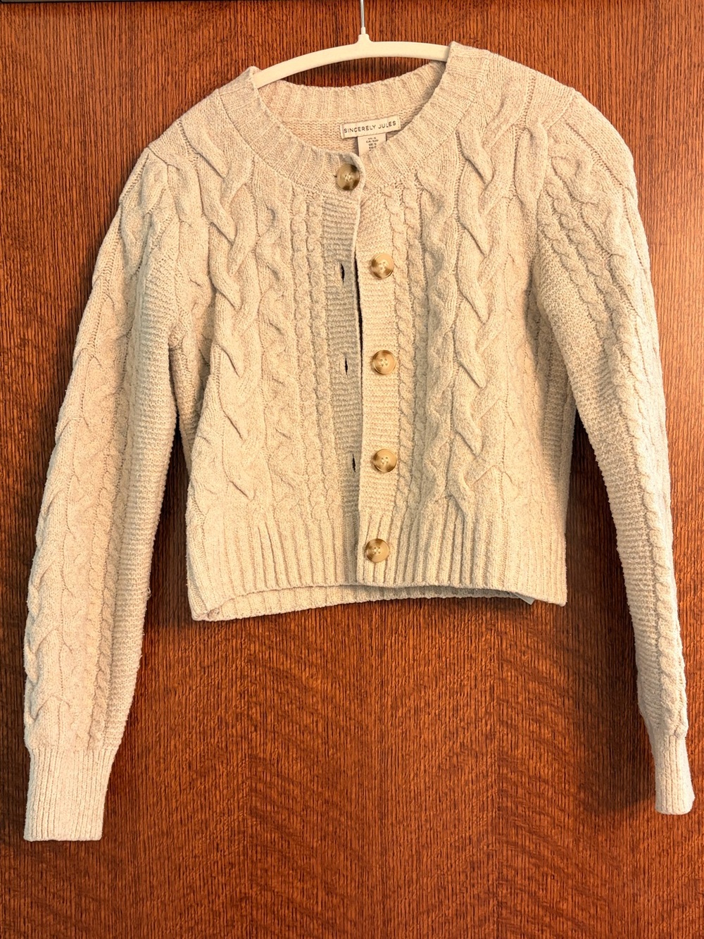 Cream Cable Knit Cardigan